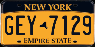 NY license plate GEY7129
