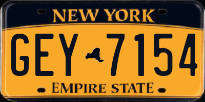 NY license plate GEY7154