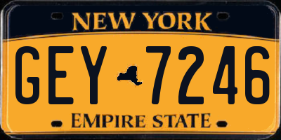 NY license plate GEY7246