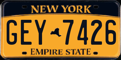 NY license plate GEY7426