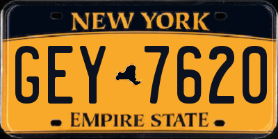 NY license plate GEY7620