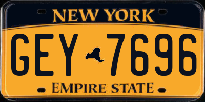 NY license plate GEY7696
