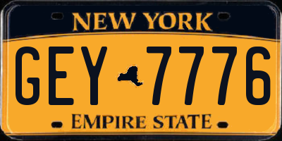 NY license plate GEY7776