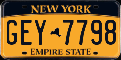 NY license plate GEY7798