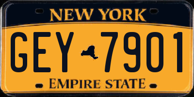 NY license plate GEY7901