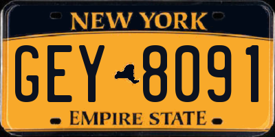 NY license plate GEY8091