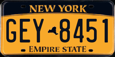 NY license plate GEY8451