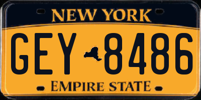 NY license plate GEY8486