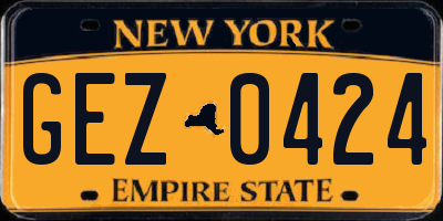 NY license plate GEZ0424