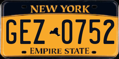 NY license plate GEZ0752