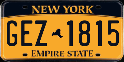 NY license plate GEZ1815