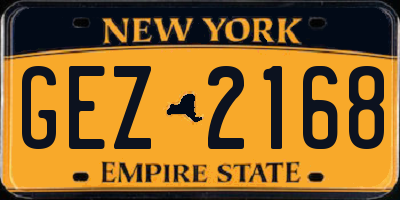 NY license plate GEZ2168