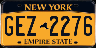 NY license plate GEZ2276