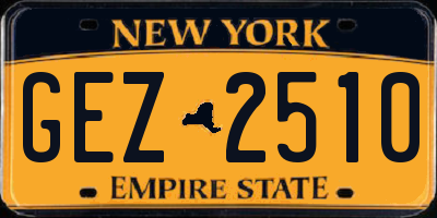 NY license plate GEZ2510