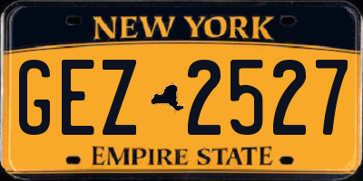 NY license plate GEZ2527