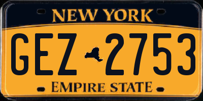 NY license plate GEZ2753