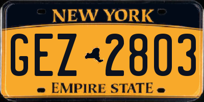 NY license plate GEZ2803