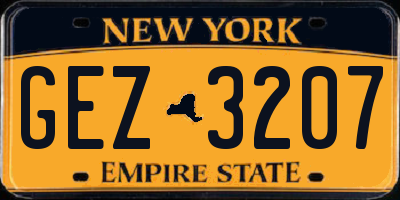 NY license plate GEZ3207