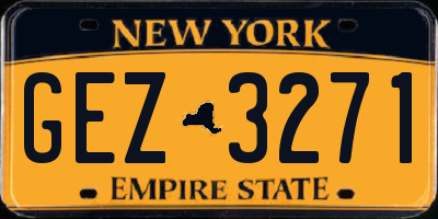 NY license plate GEZ3271