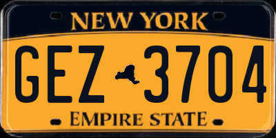 NY license plate GEZ3704