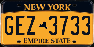 NY license plate GEZ3733