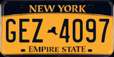 NY license plate GEZ4097