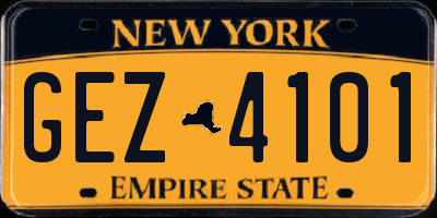 NY license plate GEZ4101