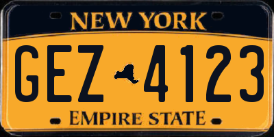 NY license plate GEZ4123