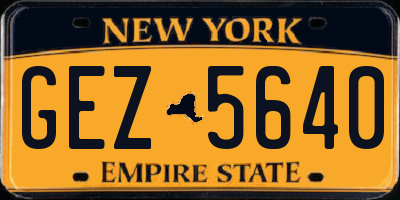 NY license plate GEZ5640