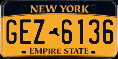 NY license plate GEZ6136
