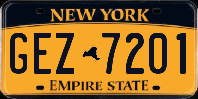 NY license plate GEZ7201