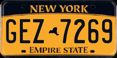 NY license plate GEZ7269