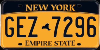 NY license plate GEZ7296