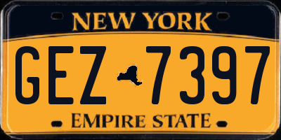 NY license plate GEZ7397