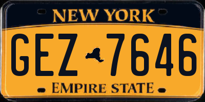 NY license plate GEZ7646