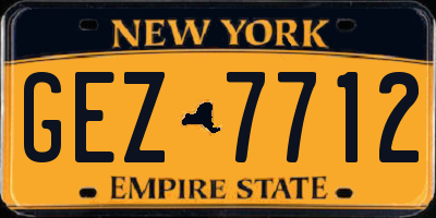 NY license plate GEZ7712