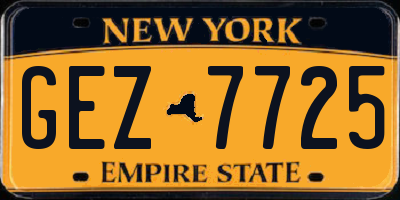 NY license plate GEZ7725