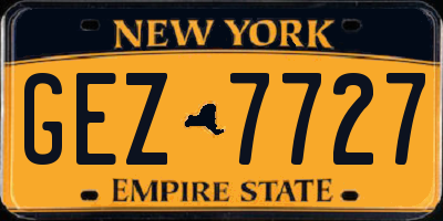 NY license plate GEZ7727