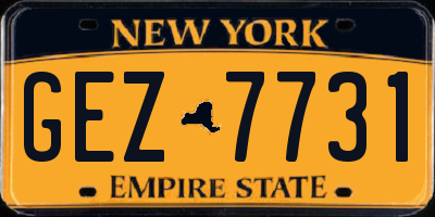 NY license plate GEZ7731
