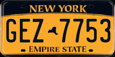 NY license plate GEZ7753