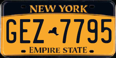 NY license plate GEZ7795