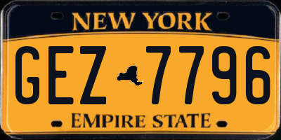 NY license plate GEZ7796