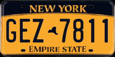 NY license plate GEZ7811