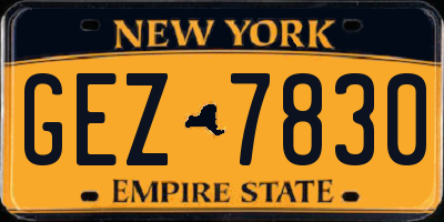 NY license plate GEZ7830