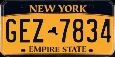 NY license plate GEZ7834