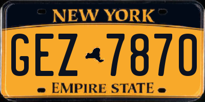 NY license plate GEZ7870