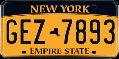 NY license plate GEZ7893