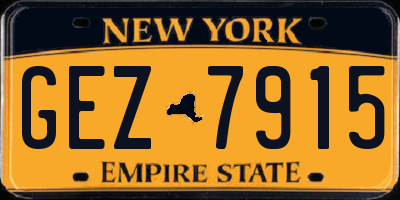 NY license plate GEZ7915