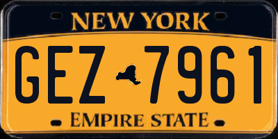 NY license plate GEZ7961