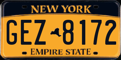 NY license plate GEZ8172